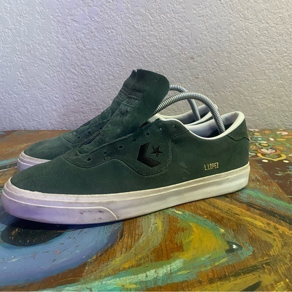 Converse Other - Converse Louie Lopez Pro Ox CONS Skate Shoes Green Suede Mens 9 Womens 10.5